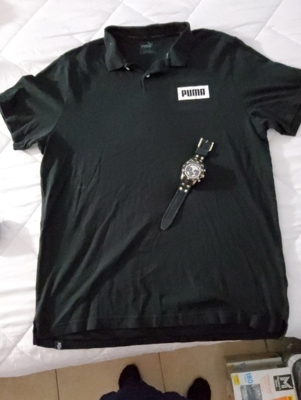 Puma Men’s Black Polo with Chest Logo